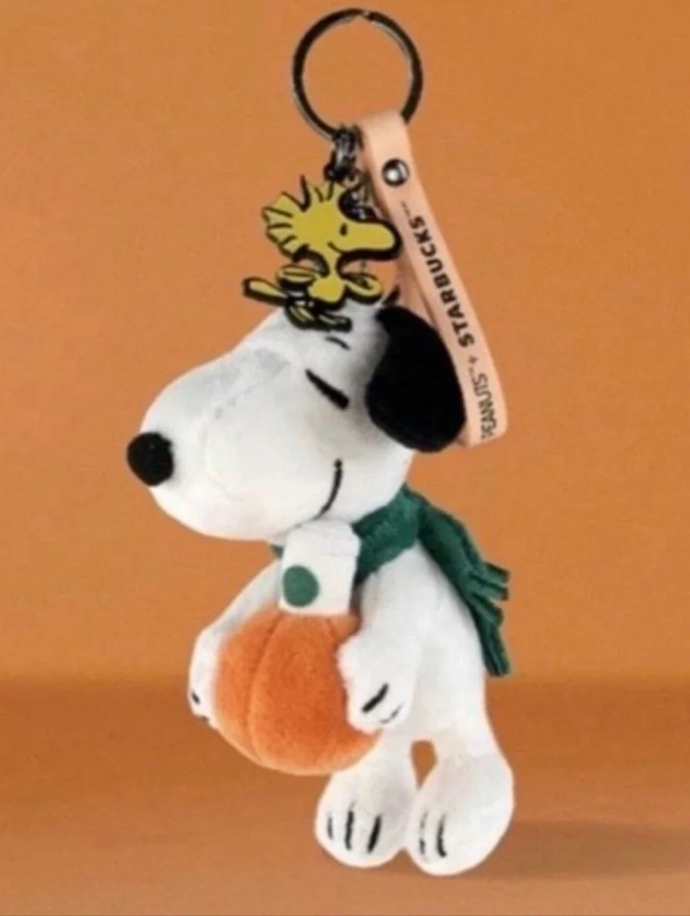 Starbucks Snoopy Plush Keychain - White, Black, Green, Orange, Yellow
